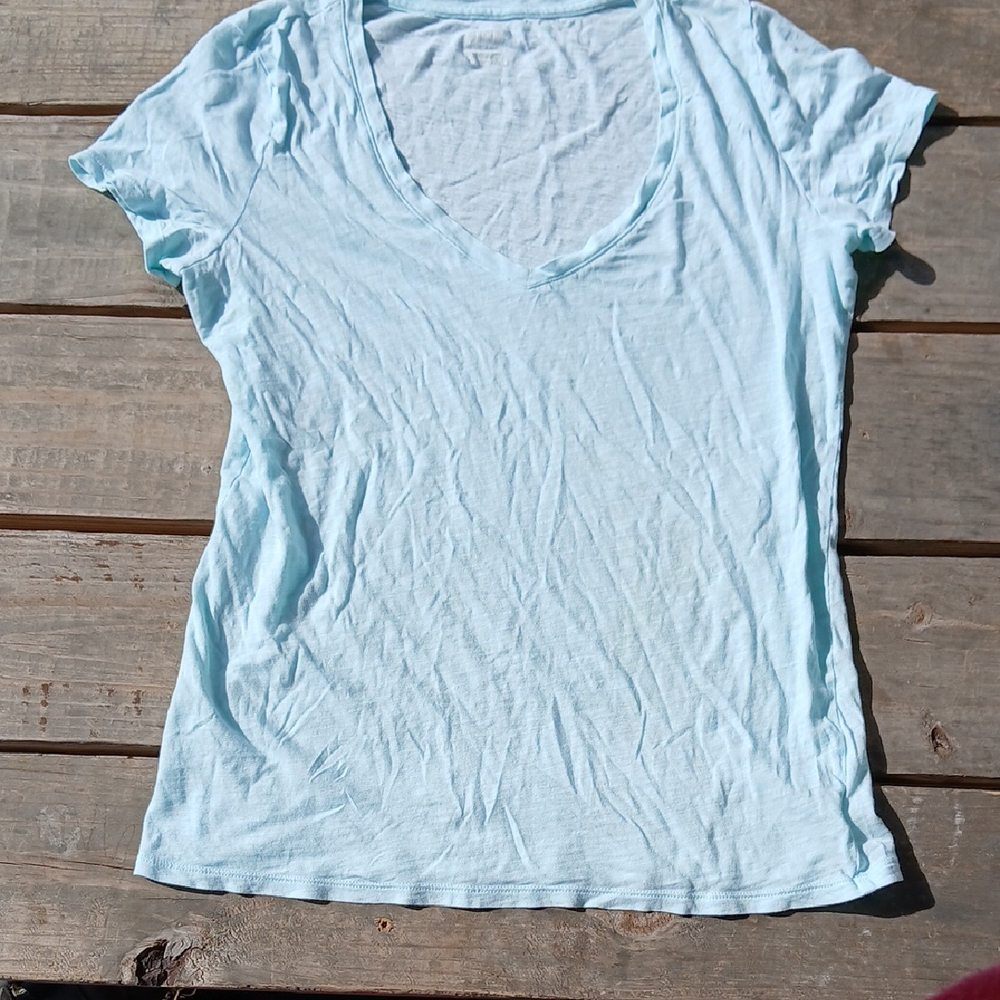 PINK Victoria's Secret Light Blue V-Neck Tee